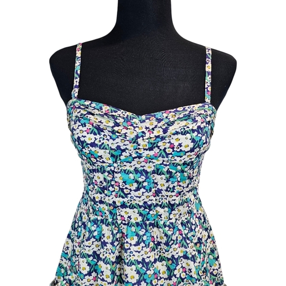 American Eagle Womens Y2K Floral Fit & Flare Mini Dress 4 Vintage Summer 2000s - Picture 6 of 11